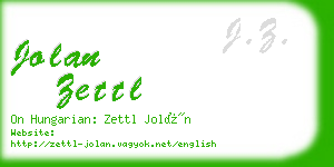 jolan zettl business card